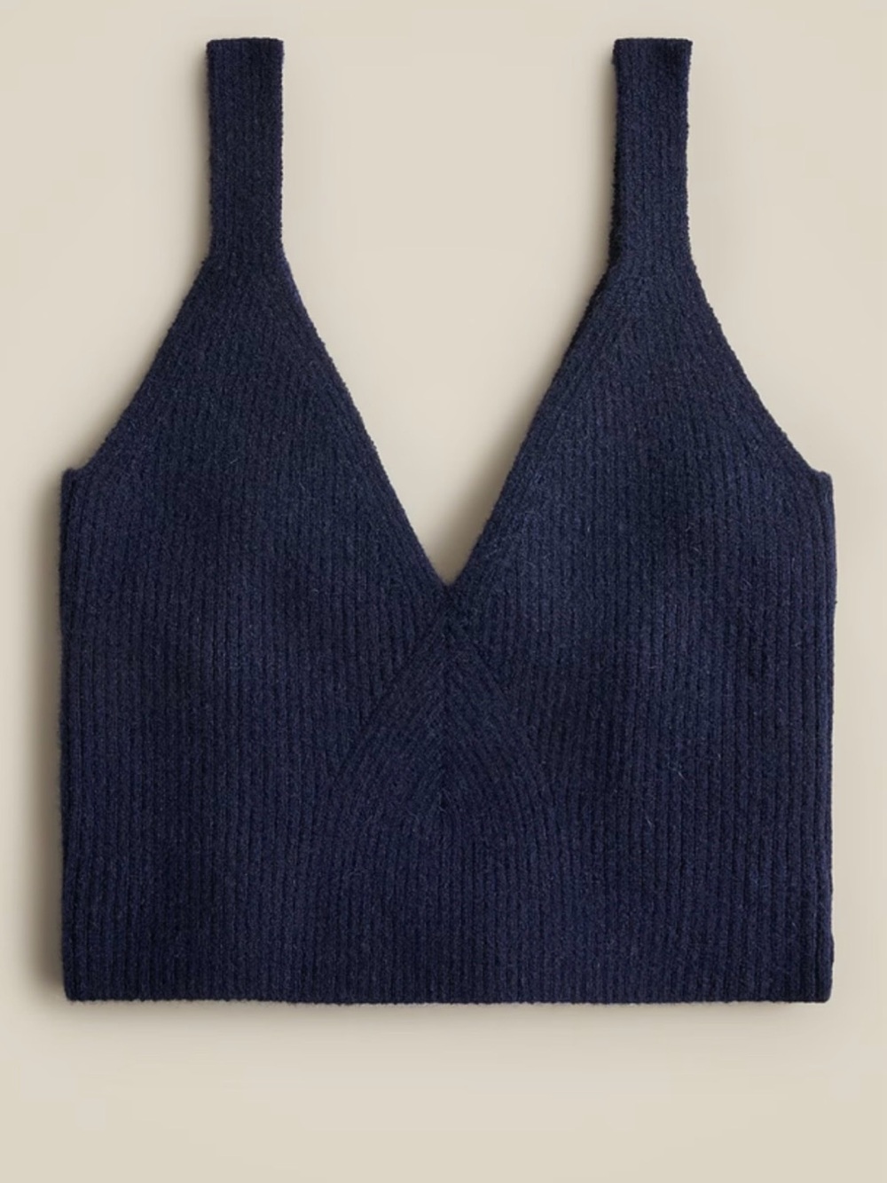 J.Crew Cashmere Navy V-Neck Crop Top - Women